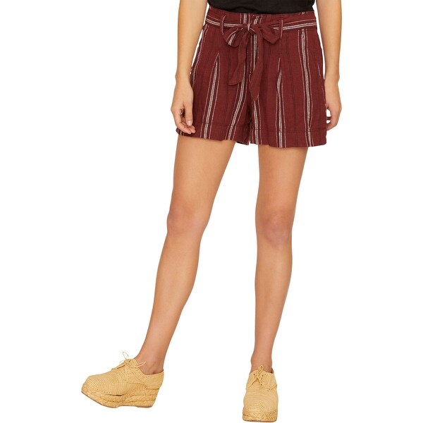 high waisted material shorts