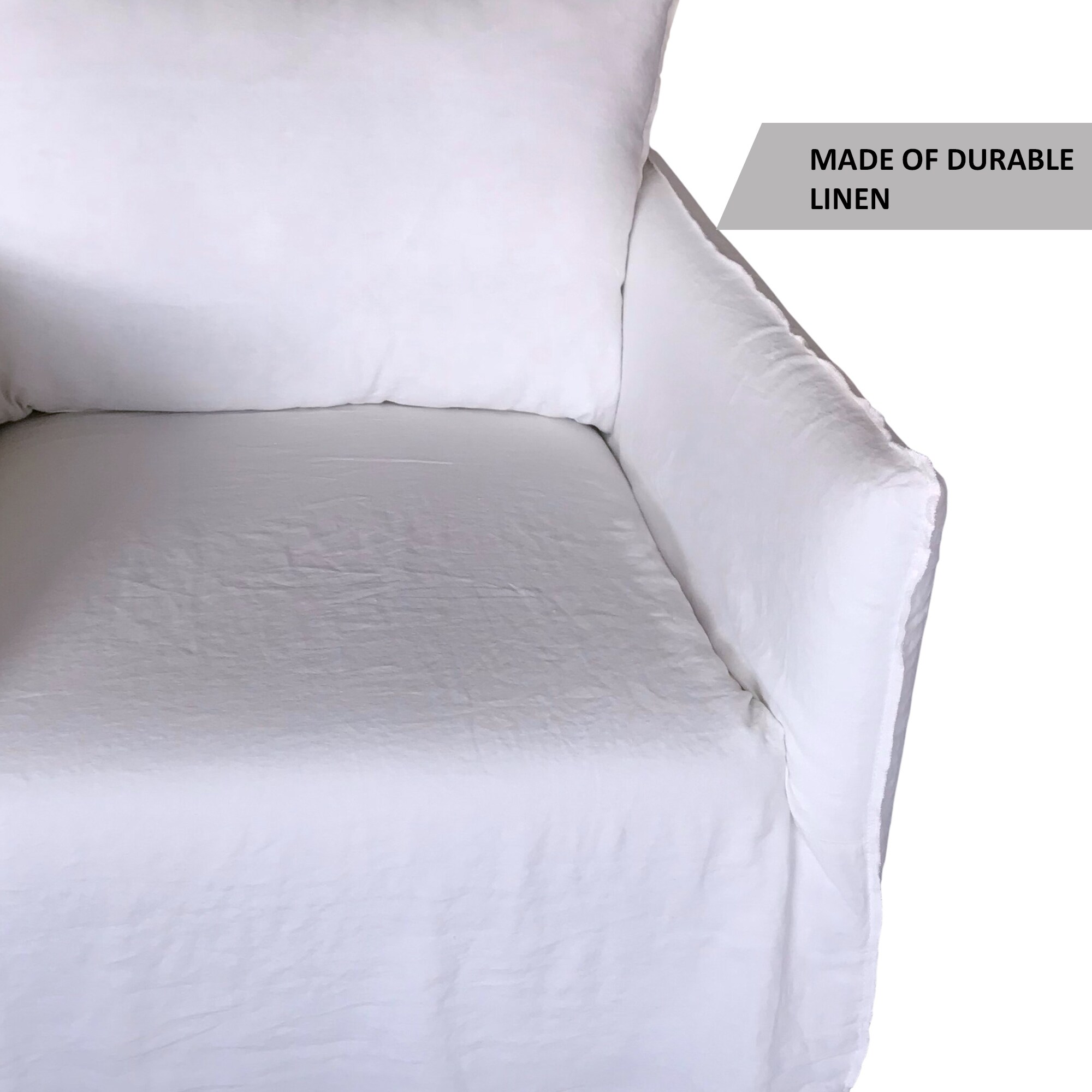 White linen slipcover chair sales