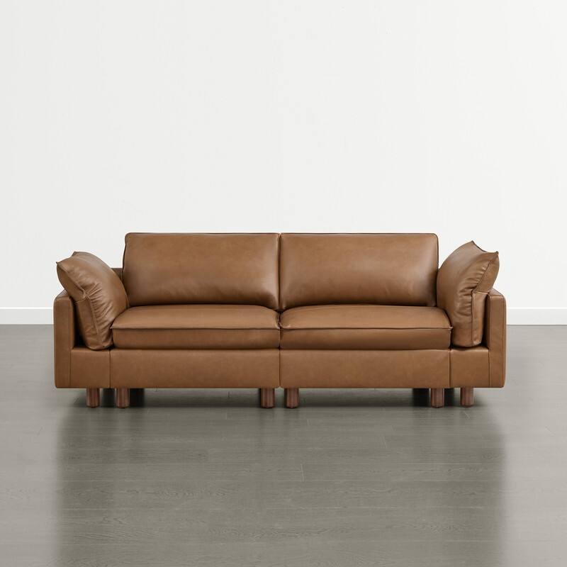 Spruce & Spring Modular Cloud Couch Sofa with Wood Legs for Living Room