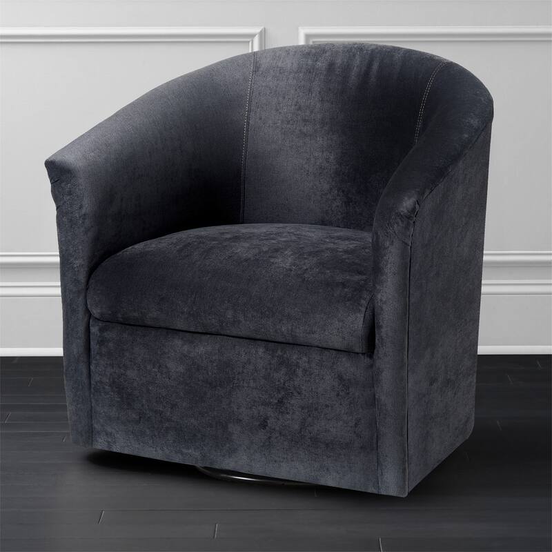 Microfiber Upholstered Swivel Chair W/ Hardwood Frame & Swivel Base