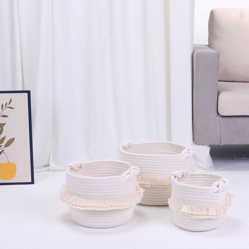 3 Packs Storage Basket, Shelf Closet Storage Bin for Clothes, Organizer Bin for Home Decor