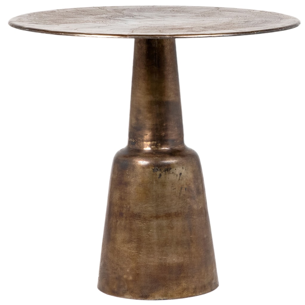 Blake 32-inch Round Aluminum Antique Brass Finished Pedestal Base BistroTable