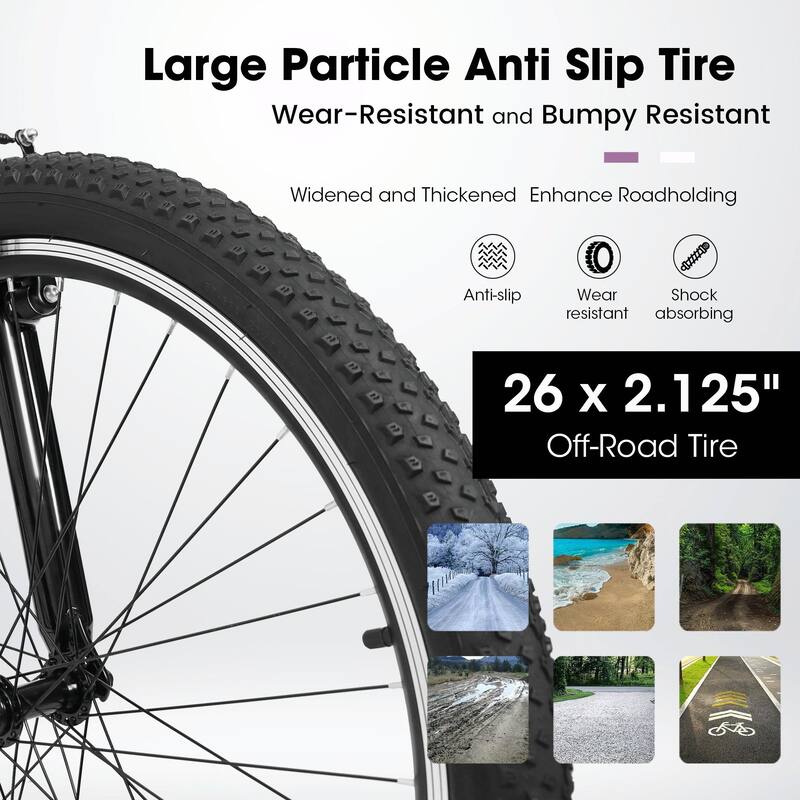 carpat 26-Inch Mountain Bike - 21-Speed V-Brake, Front Suspension, Carbon Steel Frame