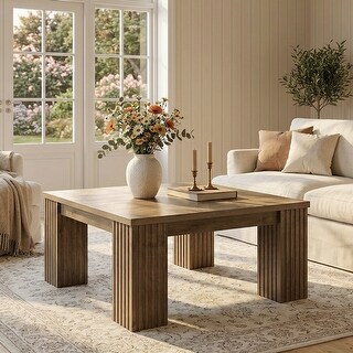 FarmhouseSquare Coffee Table, 39-Inch Wooden Coffee Table - Bed Bath ...