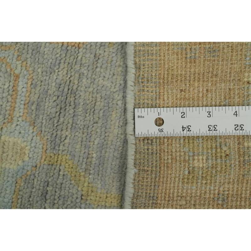 Vegetable Dye Wool Oushak Turkish Large Rug, Floral Geometric Carpet - 14' 2'' X 12' 4''