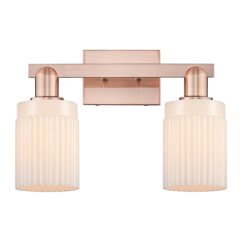 Innovations Lighting 716-2W-11-16 Hadley Vanity Hadley 2 Light 16" - Antique Copper / Matte White