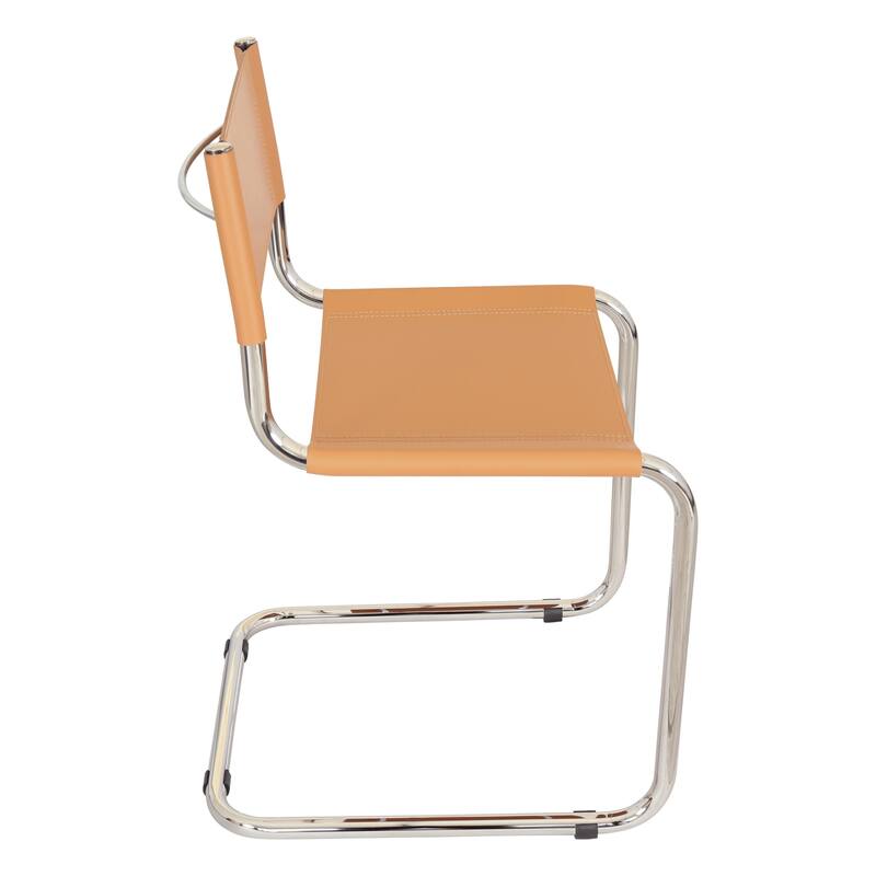 Breuer Chair Company Mart Stam Cantilever Side Chair w/ Chrome Frame (Various Bonded Leather Colors)