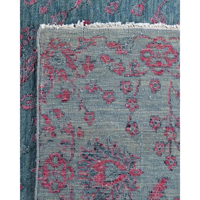 Ikat One-of-a-Kind Hand-Knotted Area Rug - Gray, 9' 1" x 11' 10" - 9' 1" x 11' 10"