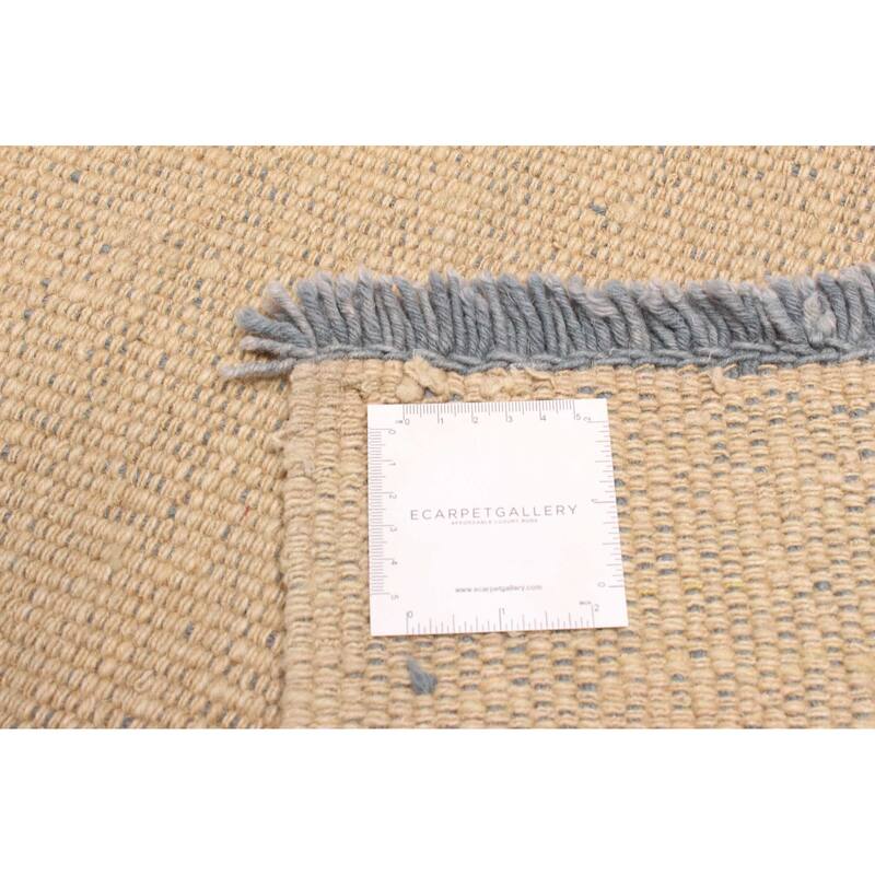 ECARPETGALLERY Flat-Weave Natural Khaki Wool Kilim - 2'11 x 9'3