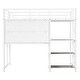 preview thumbnail 7 of 10, White Twin Size Loft Bed, Multifunctional Metal Storage Bed with Desk and Whiteboard, Shelves, Ladder, Space-Saving Bed Frame