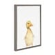 preview thumbnail 2 of 9, Sylvie Baby Duck Animal Print Portrait Framed Canvas Art, Gray 18 x 24