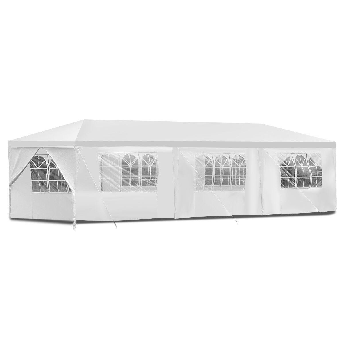 Costway 10 X30 Heavy Duty Gazebo Canopy Outdoor Party Wedding Tent White Overstock 15633683 Chenille jacket tent for beach with uv bed bedroom awning tent garden gazebo tent garden furniture protect camp outdoor tent handlebar switch marquee tent wedding. costway 10 x30 heavy duty gazebo canopy outdoor party wedding tent white