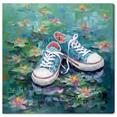 Lily Pad Sneakers II Canvas by Art Remedy, Gallery Wrapped