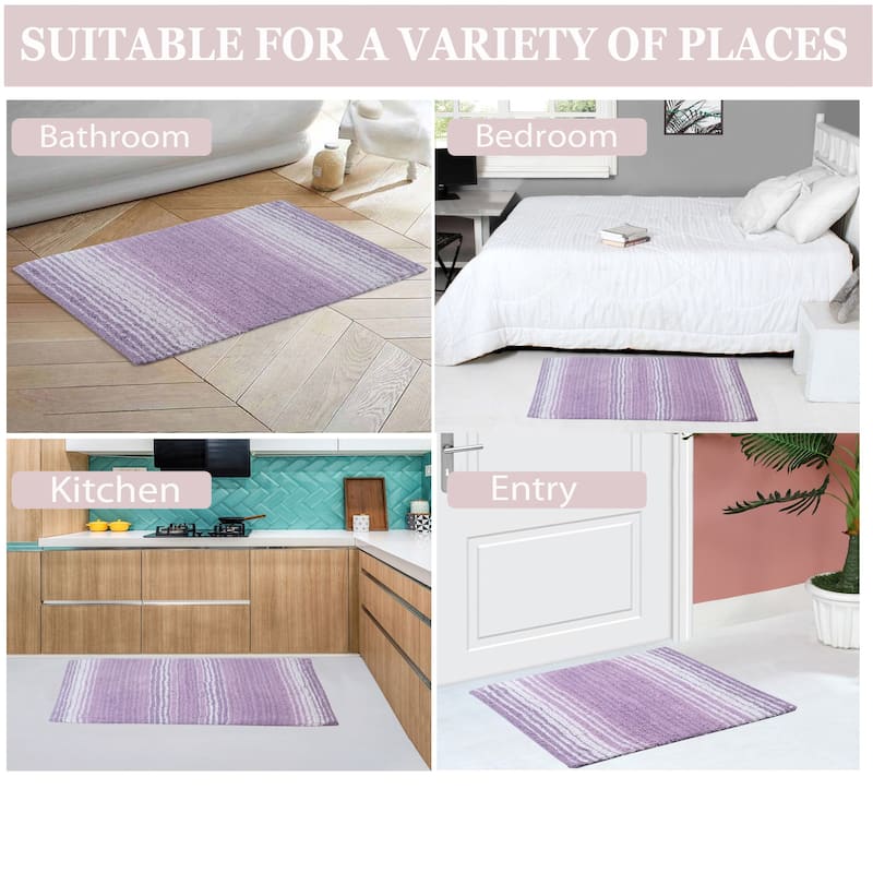 Gradiation Collection Absorbent Cotton Machine Washable Bath Rug