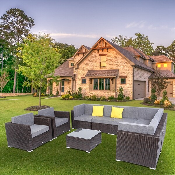 Corner sofa set new arrivals rattan