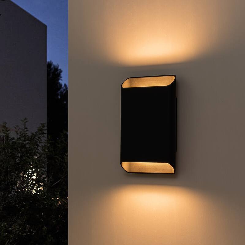 9" Black Modern Led Wall Sconce for Patio, Yard