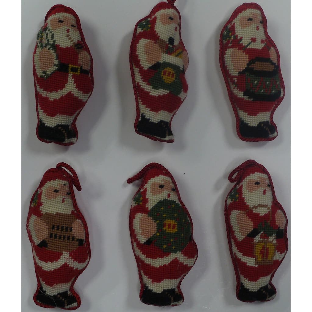 Santa Assortment Petite Point Hanging Ornament