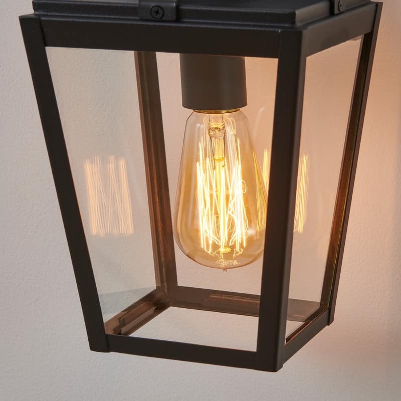KAWOTI 1-Light Sandy Black Outdoor Wall Lantern Waterproof - W6.5" x E7.7" x H13.5"