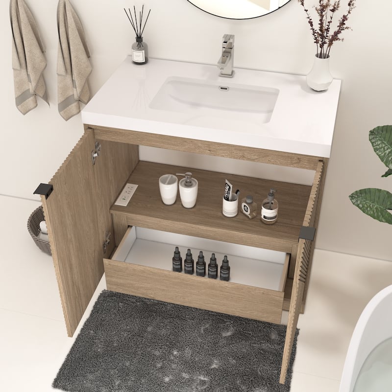 Milano 36" Freestanding Bathroom Vanity with Reinforced Acrylic Sink
