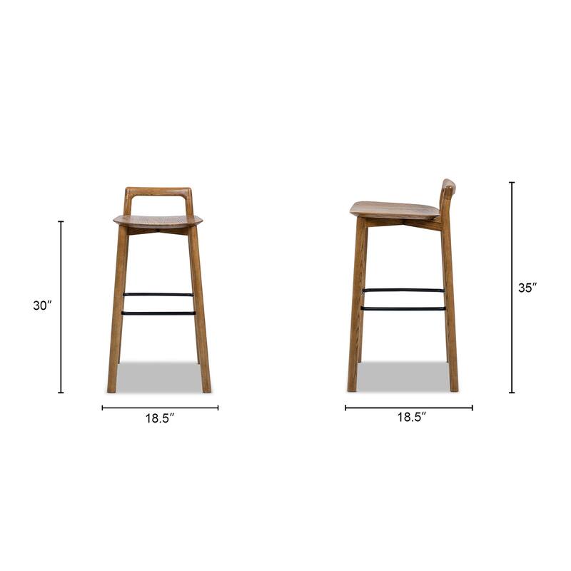 Sven 26.5" Minimalist Low Back Counter Stool