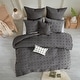 preview thumbnail 116 of 124, Intelligent Design Maize Cotton Jacquard Duvet Cover Set with Euro Shams and Throw Pillows Charcoal - King
