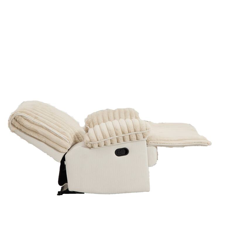 Manual Wall Hugger Recliner Chair for Small Space, Living Room Single Sofa with Cup Holders, Modern Pillow Top Arms Recliner