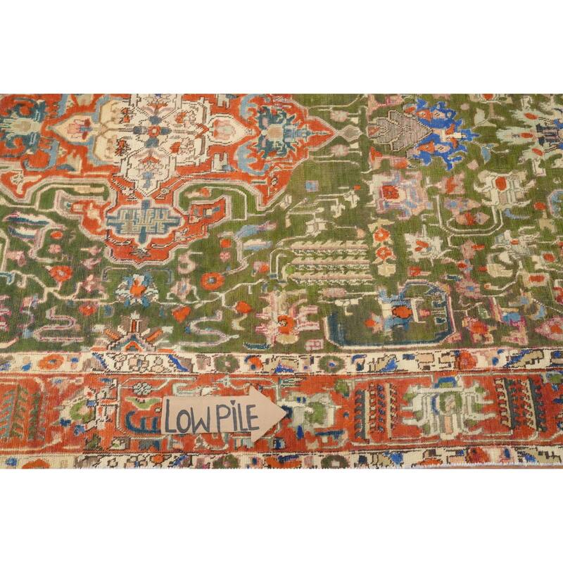 Hand Knotted Oriental 100% Wool Carpet Traditional Medallion Green Tabriz Area Rug - 8' 7'' X 4' 8''