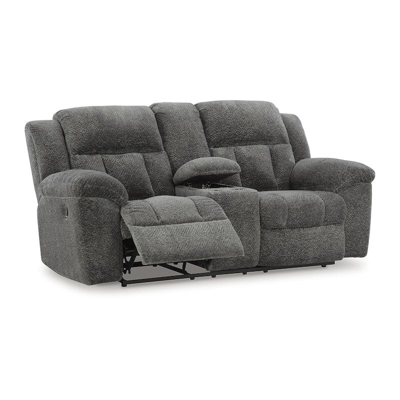 Signature Design by Ashley Frohn Double Reclining Loveseat with Console - 80"W x 40"D x 42"H