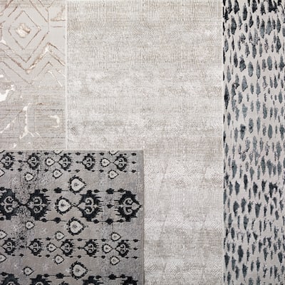 Nikki Chu Jaco Trellis Cream/ Grey Area Rug