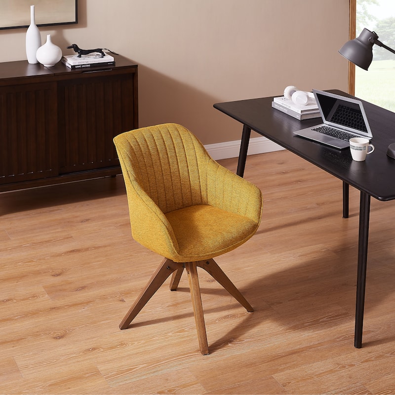 Art Leon Classical Swivel Office Accent Chair with Wood Legs