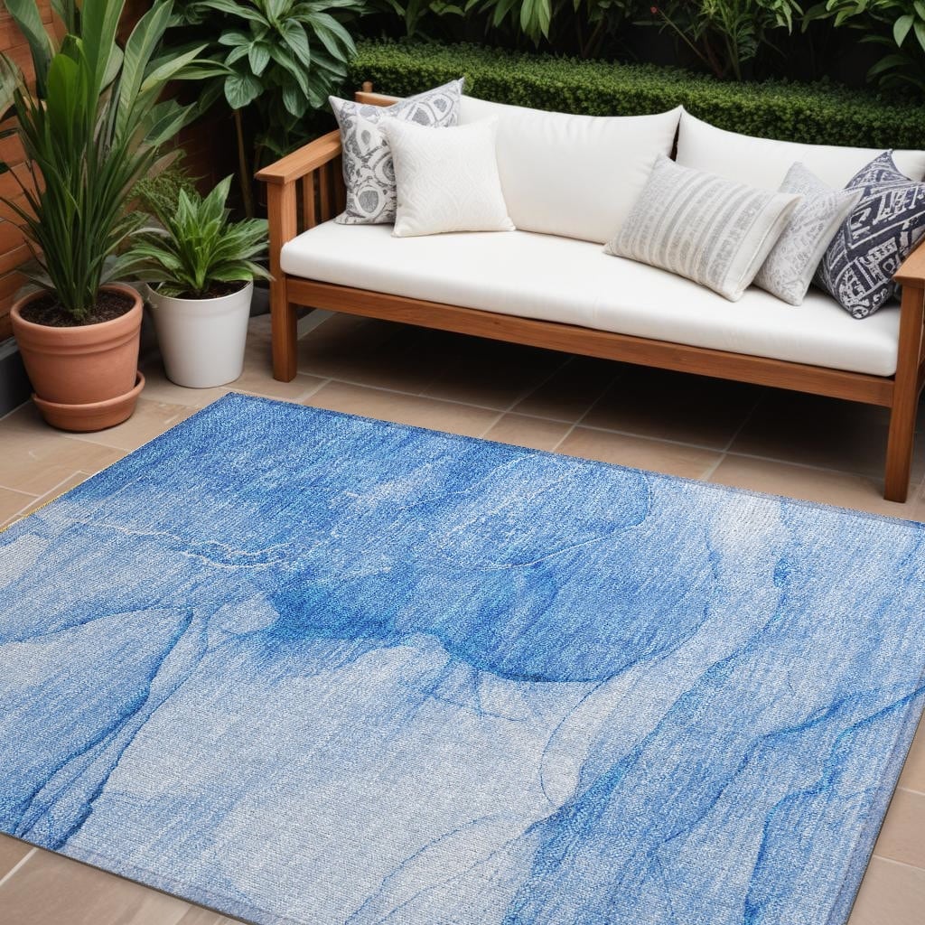 Dava Modern Art-Inspired Weather Resistant Timeless Fusion Outdoor Rug