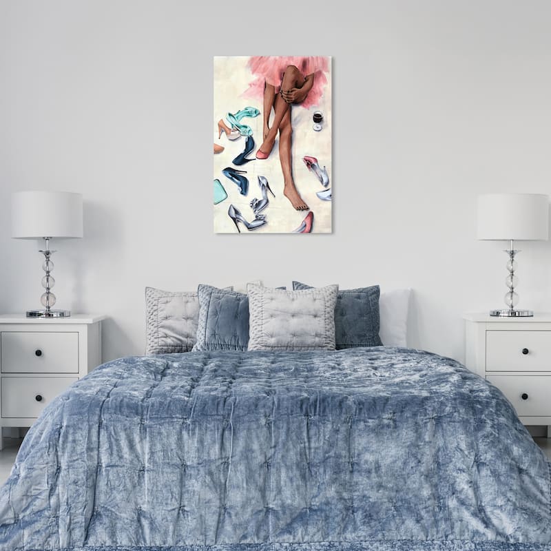 Wynwood Studio Canvas Fashion and Glam Shoe Diva Pink and Glam Wall Art Canvas Print - 36 x 24