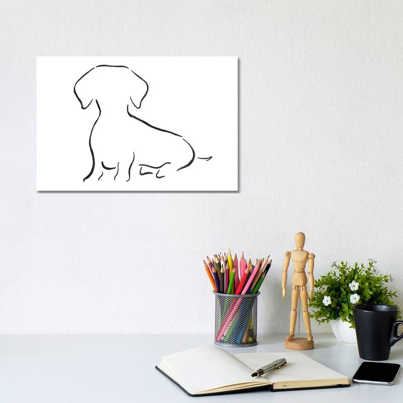iCanvas "Dachshund Sitting" by Lesley Bishop Canvas Print - 8x12x0.75