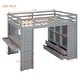preview thumbnail 5 of 19, Full Size Loft Bed with Large Shelves,Writing Desk and LED Light