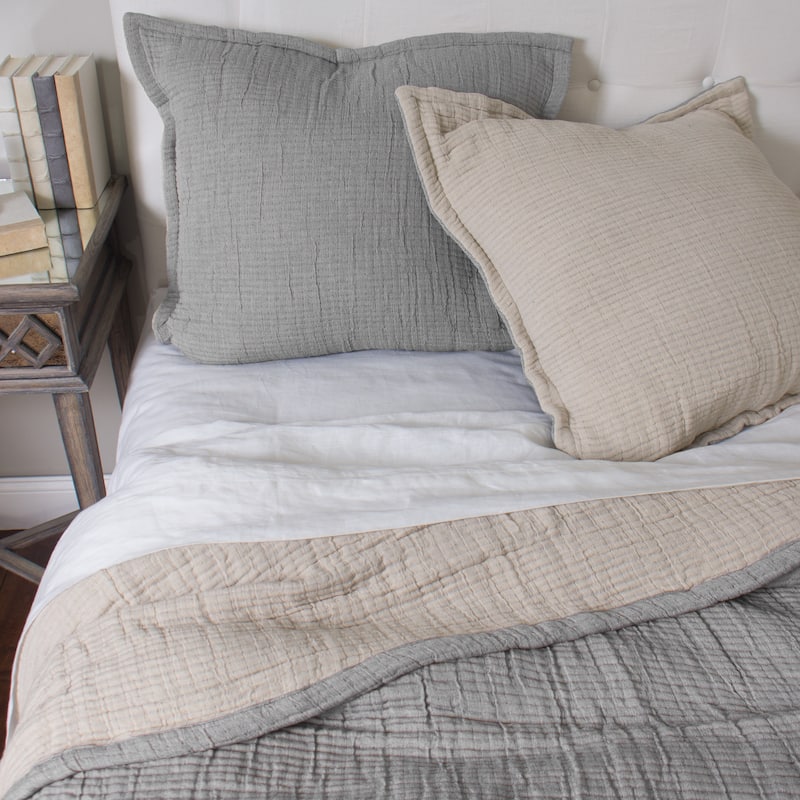 Dorius Indigo Cotton Reversible Coverlet or Pillow Sham