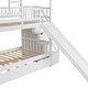 preview thumbnail 8 of 18, Twin over Twin House Bunk Bed with Trundle and Slide, White