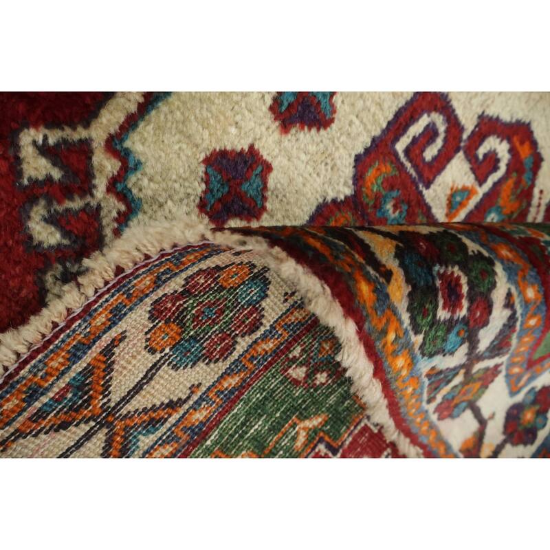 Hand Knotted Oriental 100% Wool Carpet Traditional Tribal Red Shiraz Area Rug - 8' 1'' X 5' 2''
