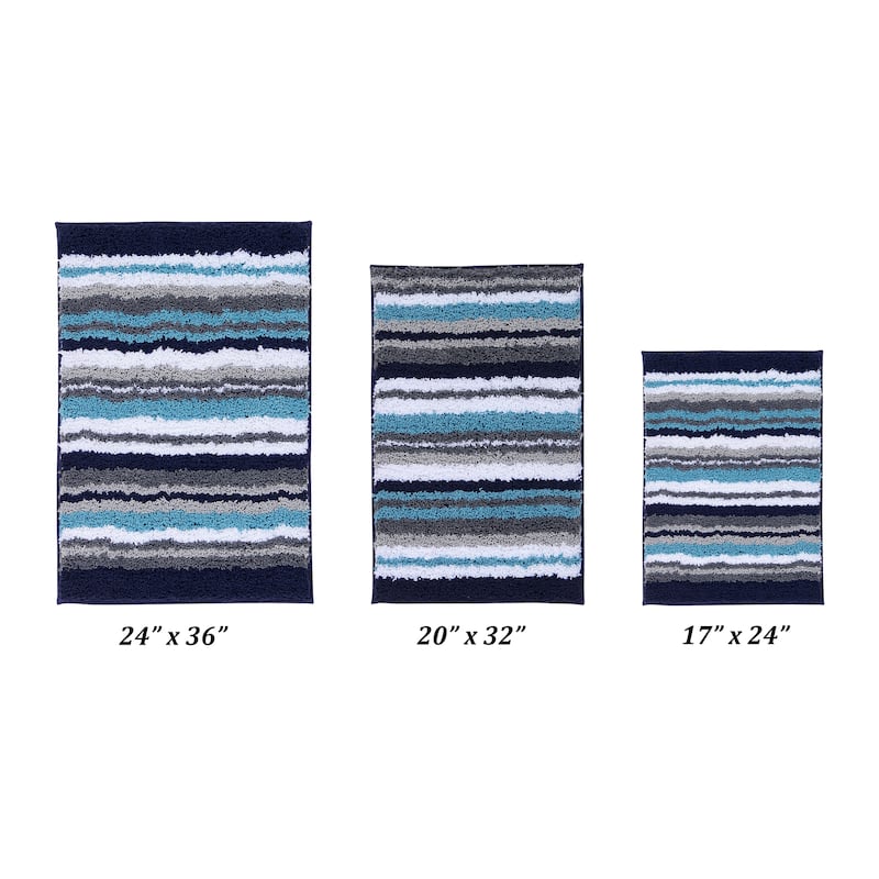 Better Trends Bath Rug 100% Polyester Super Absorbent Anti-Skid TPR Backing Bathroom Rug For Shower,Sink Mats Griffie Collection