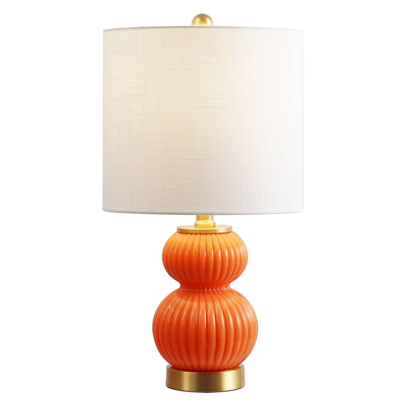 Lorena 20" Ribbed Metal/Glass LED Table Lamp, by JONATHAN Y