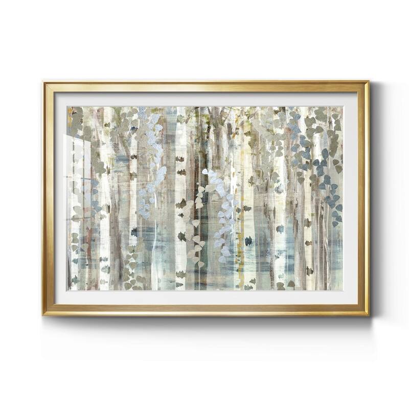 Birch Wood Meadow Premium Framed Print - Ready to Hang - 26.5X36.5 - Gold