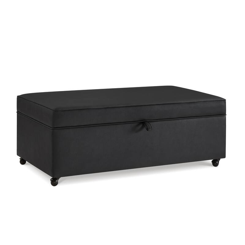 Modern Large Comfort Sofa Ottoman with Storage,Modular Sectional Storage Ottoman With Wheels For Living Room,Lounge Ottoman