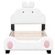 preview thumbnail 5 of 5, Twin Size Upholstered Platform Bed, Cartoon Headboard & Footboard, Sturdy Construction