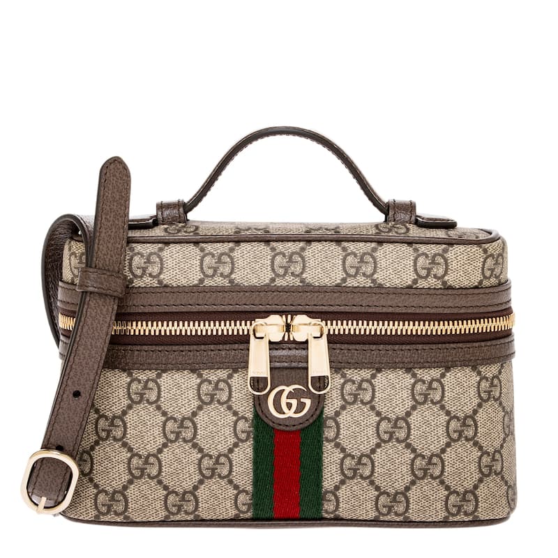 Gucci Ophidia Small Vanity Bag - Beige + Brown