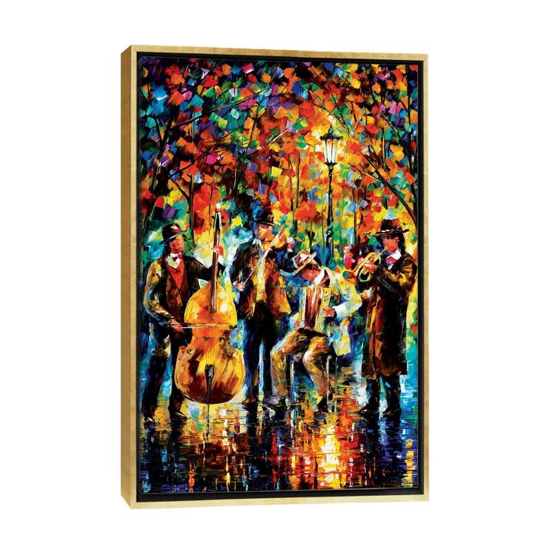 iCanvas "Glowing Music" by Leonid Afremov Framed Canvas Print - Gold - 26x18