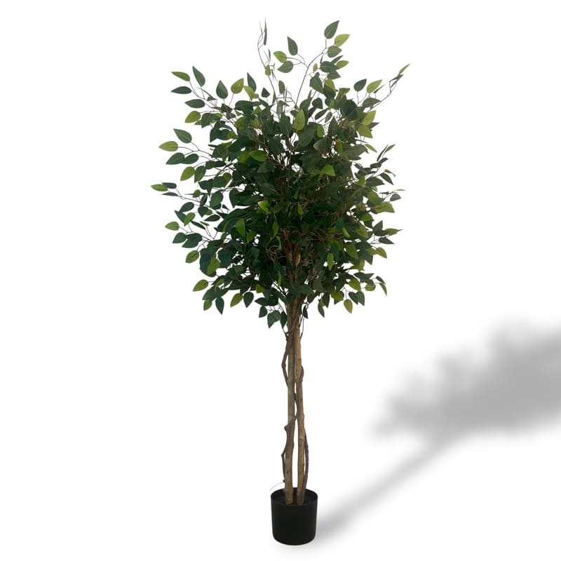 XBrand 63-Inch Artificial Ficus Tree - Realistic Indoor Faux Plant with Bendable Branches and Pre-Potted Design