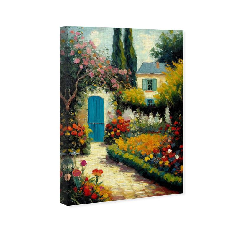 Wynwood Studio Canvas Floral and Botanical English Garden Green and Cabin & Lodge Wall Art Canvas Print - Green, Blue