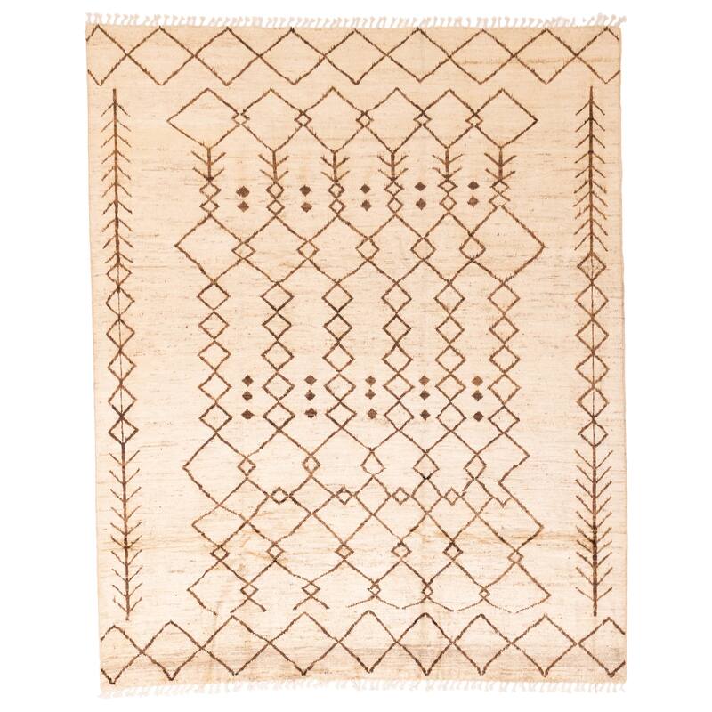 ECARPETGALLERY Hand-knotted Pak Finest Marrakesh Cream Wool Rug - 8'0 x 9'6