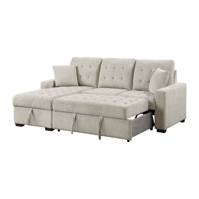 Almeria 2-Piece Sectional Sofa with Pull-out Bed and Left Chaise