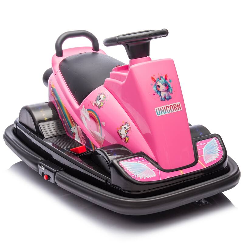 12V Kids Ride-On Motor Bumper Car with 360掳 Rotation, LED Lights, Horn, and Sound Effects 鈥?For Ages 3-5