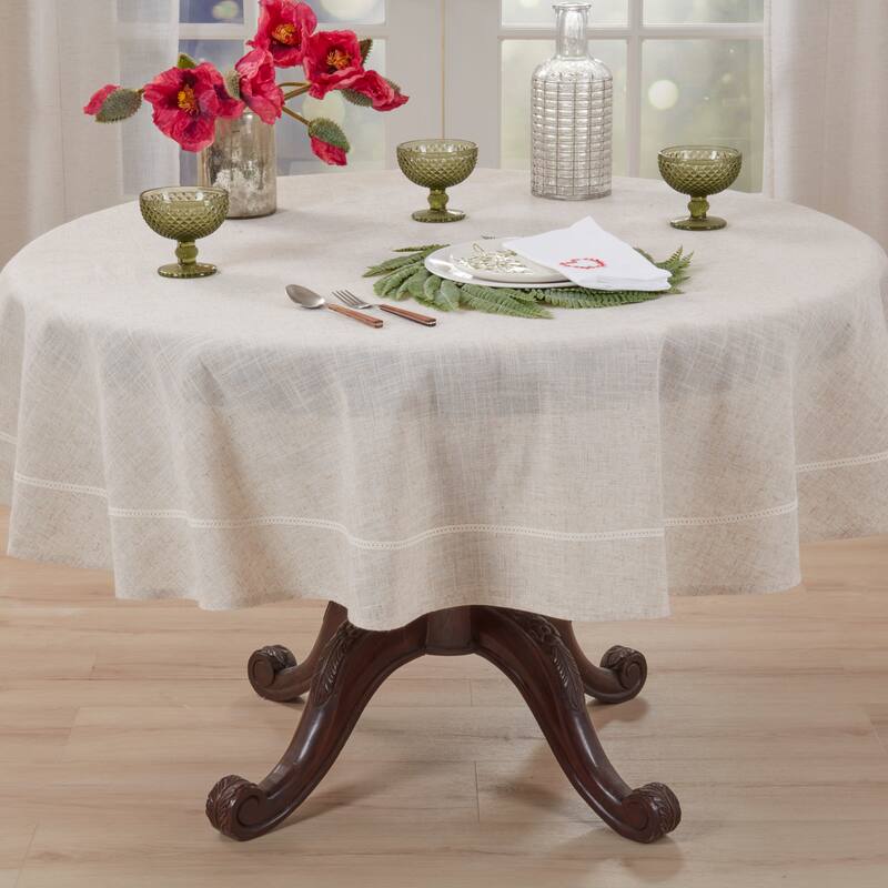 Timeless Solid Linen-Blend Tablecloth with Subtle Texture for Everyday Dining & Entertaining